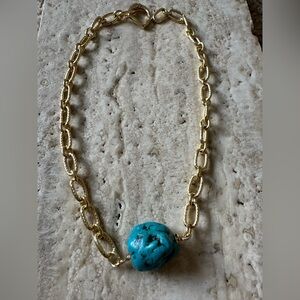 14k Gold Filled Magnesite Choker Necklace 13.5 inches